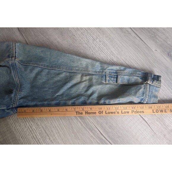 Vintage Calvin Klein Silver Snap Buttons Distressed Denim Jean Jacket Mens Sz L - Picture 12 of 12